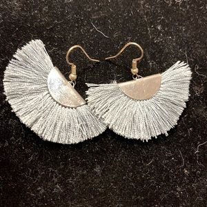 Nickel free gray and silver earrings hand made